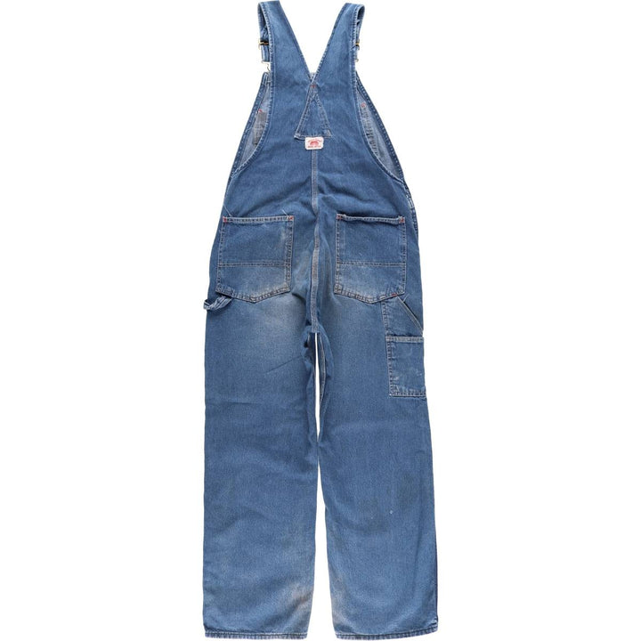 Round House Men's Denim Overalls, Made in the USA, Size W34 cotton blue type Vintage Second Hand