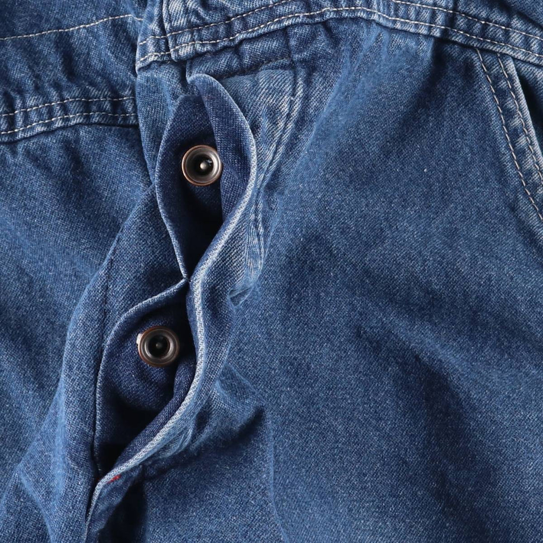Round House Men's Denim Overalls, Made in the USA, Size W34 cotton blue type Vintage Second Hand