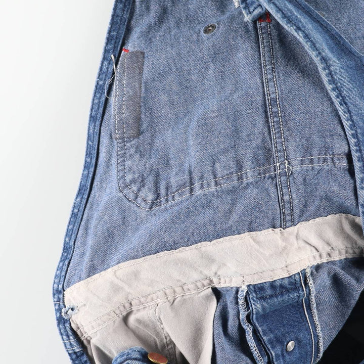 Round House Men's Denim Overalls, Made in the USA, Size W34 cotton blue type Vintage Second Hand