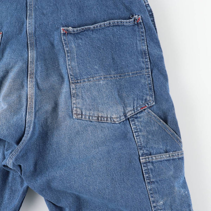 Round House Men's Denim Overalls, Made in the USA, Size W34 cotton blue type Vintage Second Hand