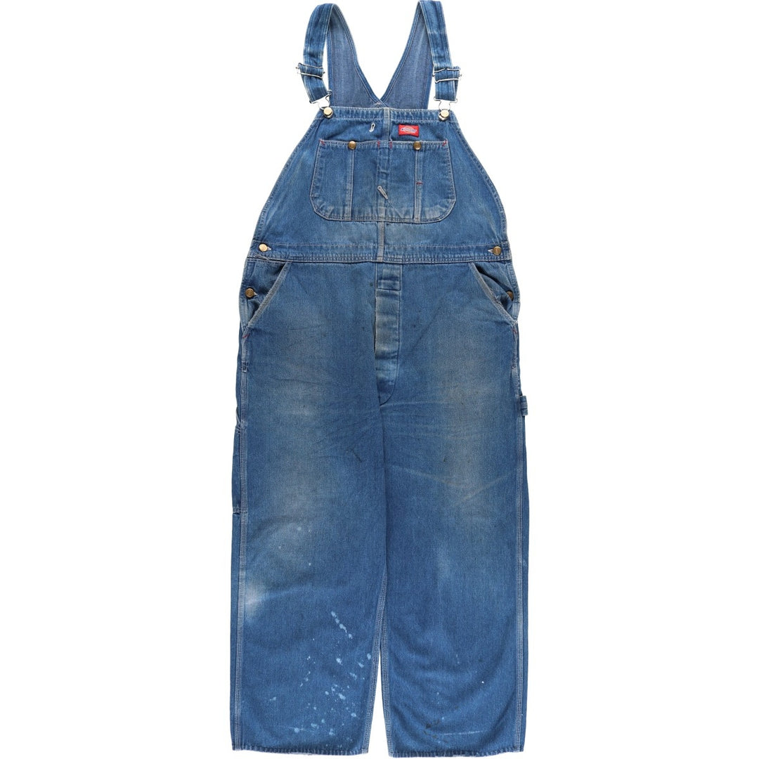 Oversized 90'S Dickies denim overalls, made in the USA, men's size W49, vintage cotton blue type Vintage Second Hand