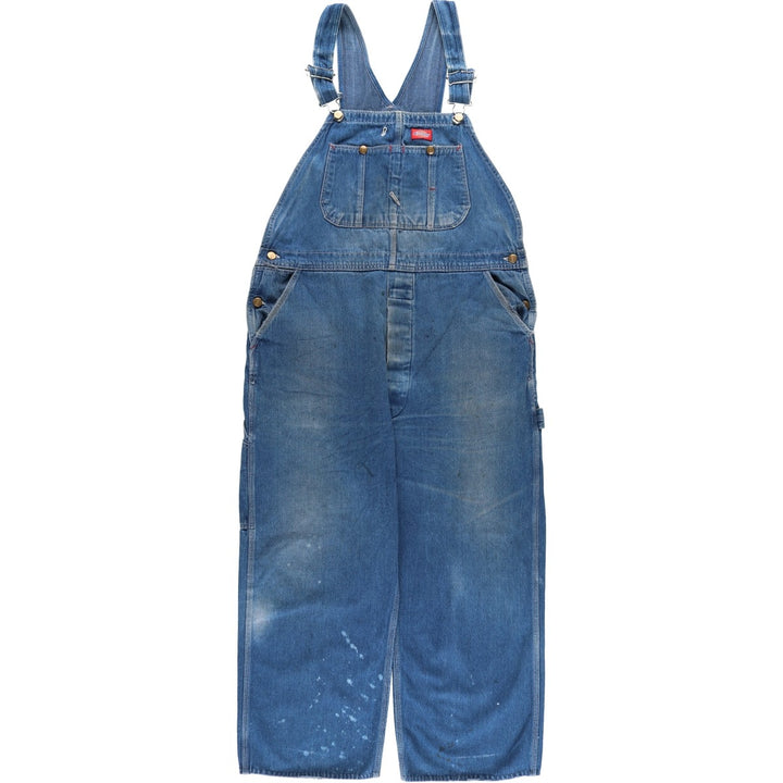 Oversized 90'S Dickies denim overalls, made in the USA, men's size W49, vintage cotton blue type Vintage Second Hand