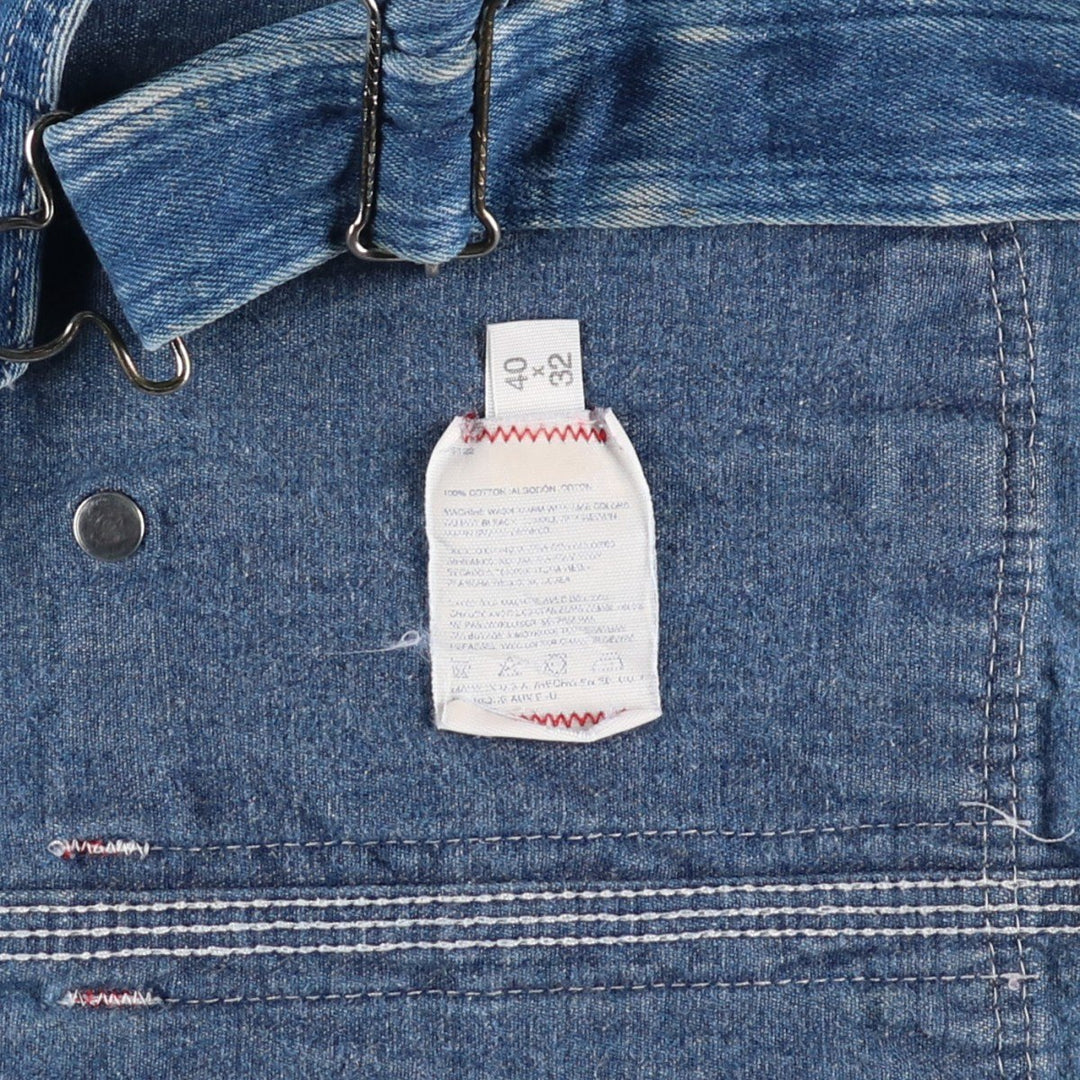 Oversized 90'S Dickies denim overalls, made in the USA, men's size W49, vintage cotton blue type Vintage Second Hand