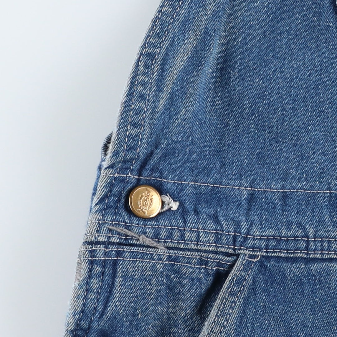 Oversized 90'S Dickies denim overalls, made in the USA, men's size W49, vintage cotton blue type Vintage Second Hand