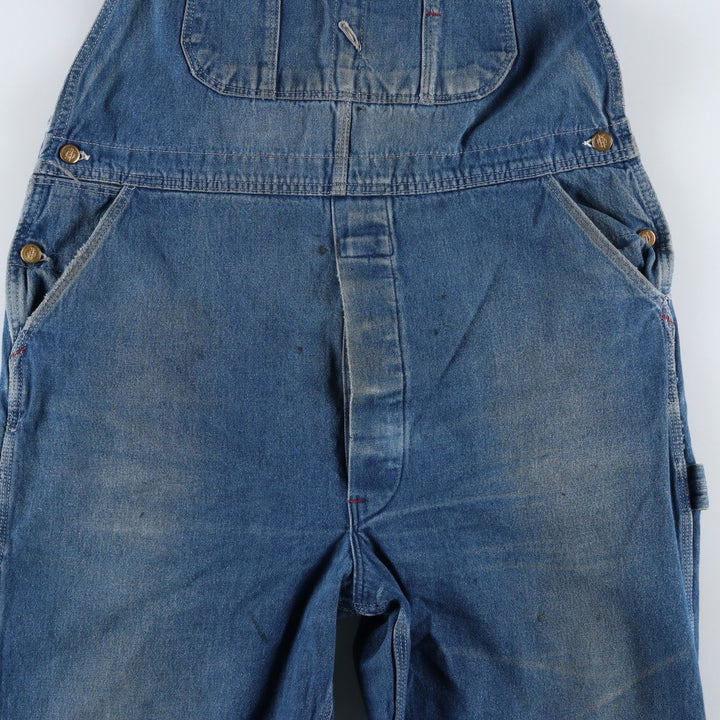 Oversized 90'S Dickies denim overalls, made in the USA, men's size W49, vintage cotton blue type Vintage Second Hand