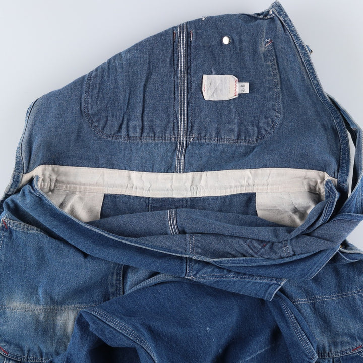 Oversized 90'S Dickies denim overalls, made in the USA, men's size W49, vintage cotton blue type Vintage Second Hand