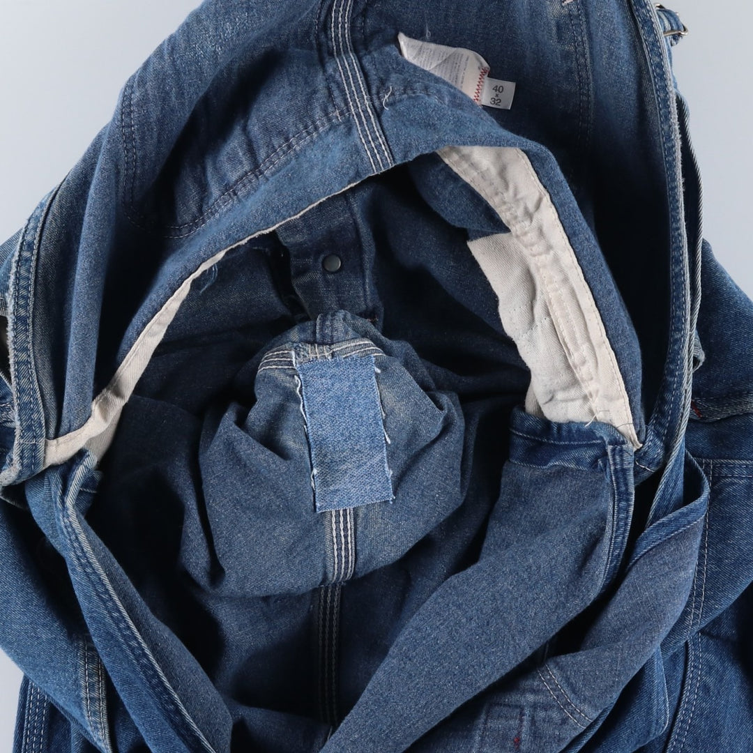 Oversized 90'S Dickies denim overalls, made in the USA, men's size W49, vintage cotton blue type Vintage Second Hand