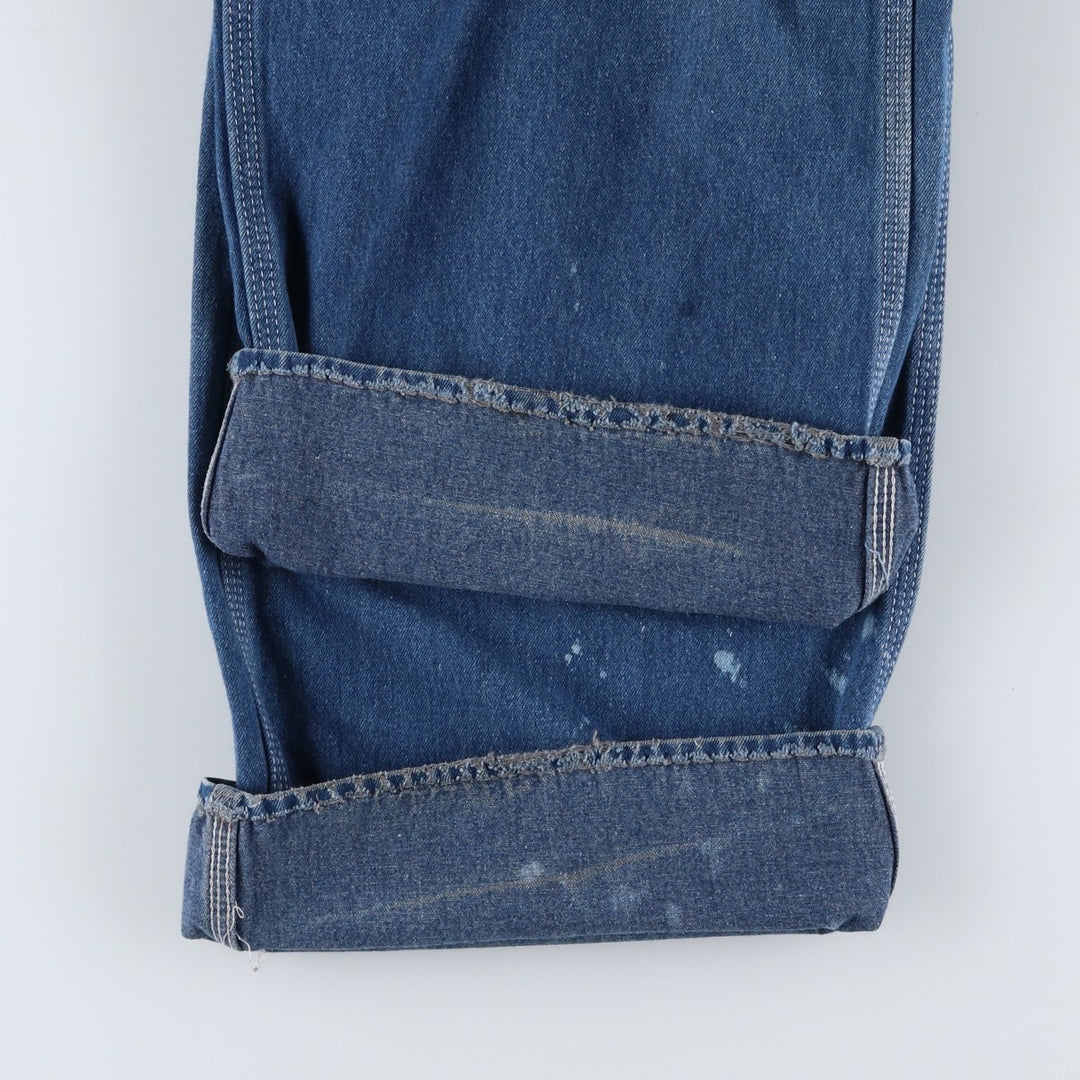 Oversized 90'S Dickies denim overalls, made in the USA, men's size W49, vintage cotton blue type Vintage Second Hand