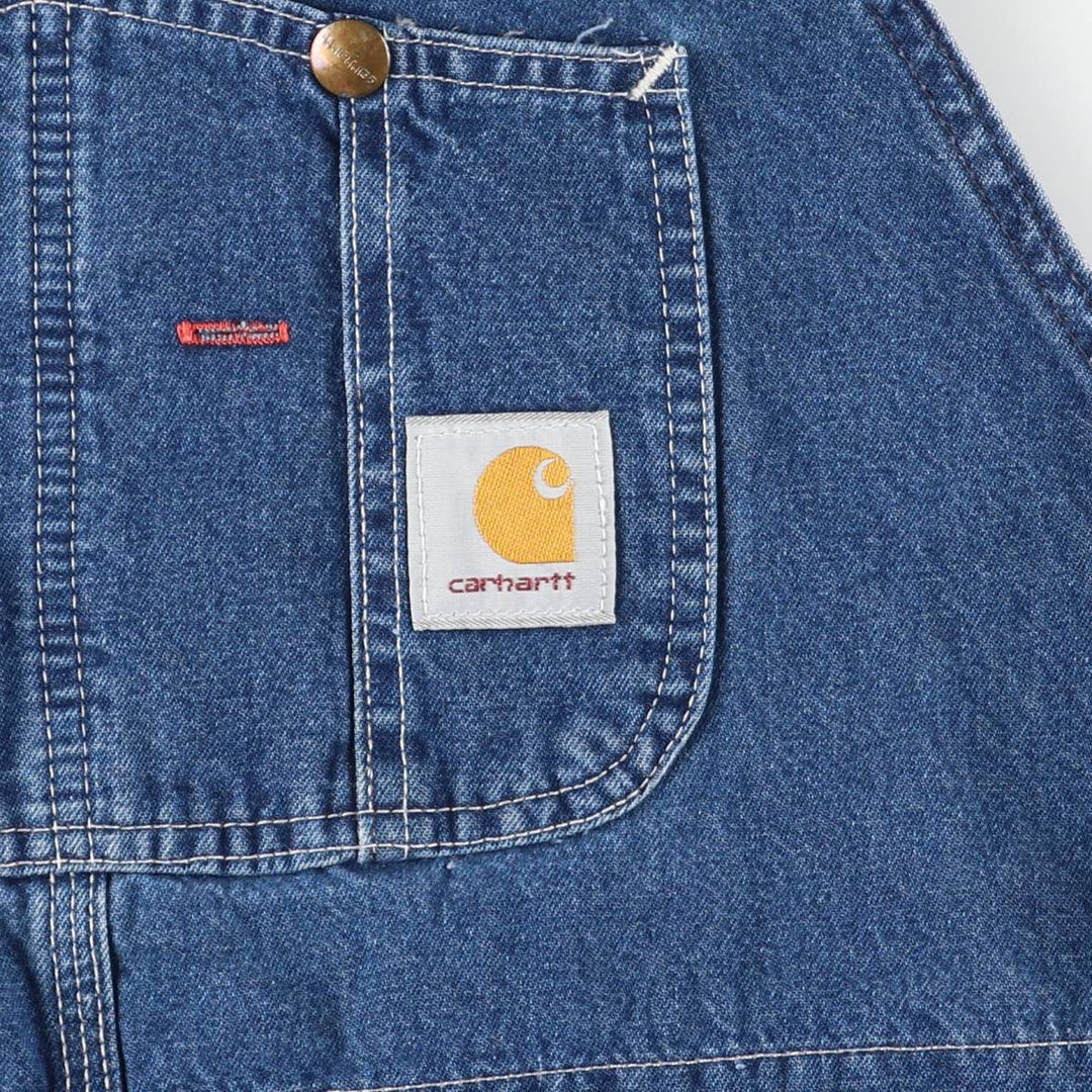 2000'S Carhartt oversized denim overalls, made in the USA, men's size W40 cotton blue type Vintage Second Hand