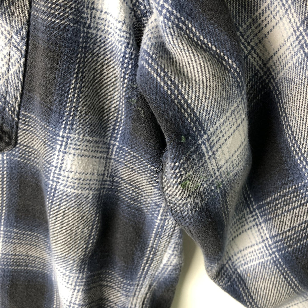 Ombre check long sleeve flannel check shirt, men's size XL cotton black type Vintage Second Hand