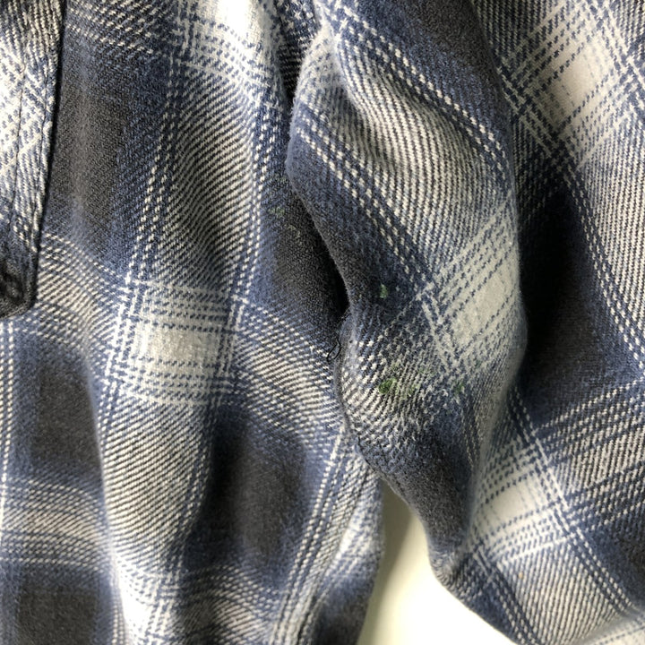 Ombre check long sleeve flannel check shirt, men's size XL cotton black type Vintage Second Hand