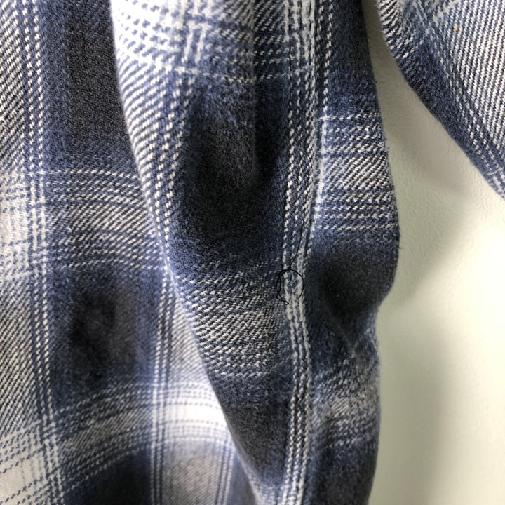 Ombre check long sleeve flannel check shirt, men's size XL cotton black type Vintage Second Hand