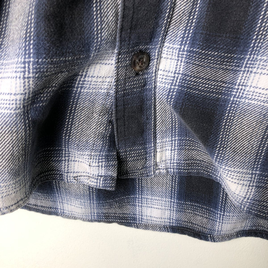 Ombre check long sleeve flannel check shirt, men's size XL cotton black type Vintage Second Hand