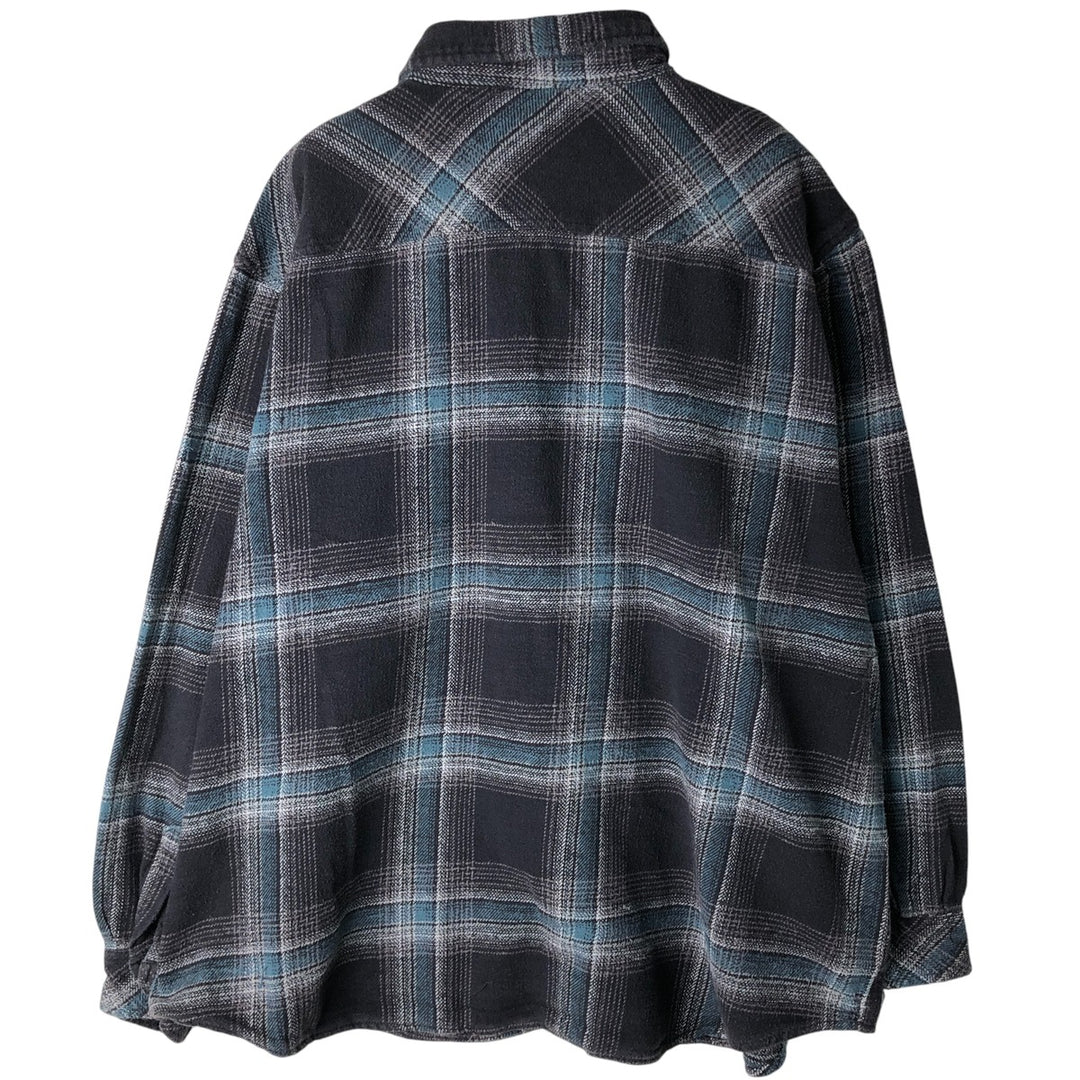 Dickies Men's Long Sleeve Flannel Check Shirt, Size XXXL cotton black type Vintage Second Hand