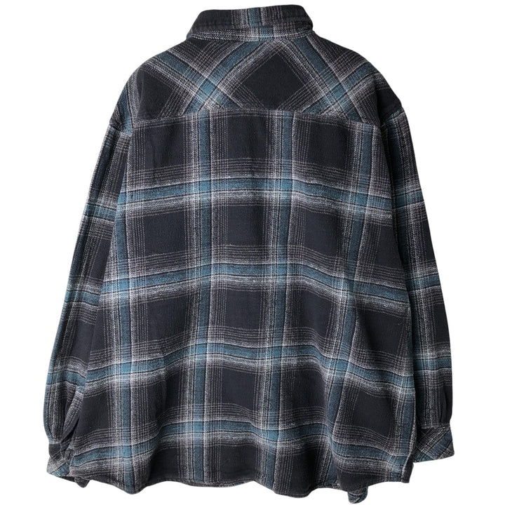 Dickies Men's Long Sleeve Flannel Check Shirt, Size XXXL cotton black type Vintage Second Hand