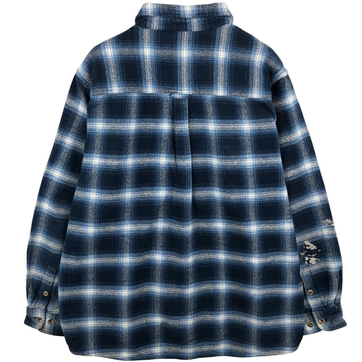 Field and Stream FIELD AND STREAM Ombre Check Long Sleeve Heavy Flannel Check Shirt Men's XL cotton blue type Vintage Second Hand