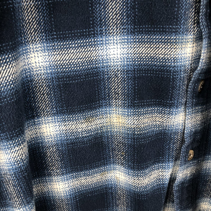 Field and Stream FIELD AND STREAM Ombre Check Long Sleeve Heavy Flannel Check Shirt Men's XL cotton blue type Vintage Second Hand
