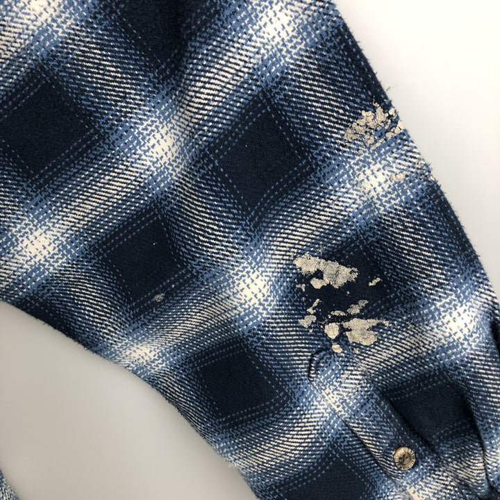 Field and Stream FIELD AND STREAM Ombre Check Long Sleeve Heavy Flannel Check Shirt Men's XL cotton blue type Vintage Second Hand