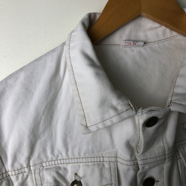 KIND 2-Way White Denim Jacket, Women's Size M cotton white type Vintage Second Hand