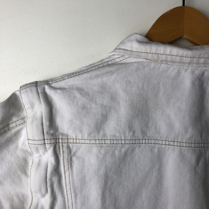 KIND 2-Way White Denim Jacket, Women's Size M cotton white type Vintage Second Hand