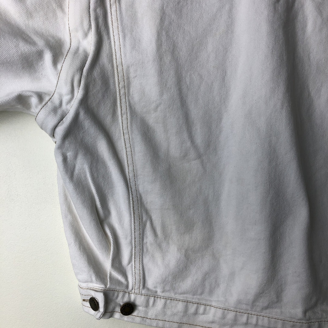 KIND 2-Way White Denim Jacket, Women's Size M cotton white type Vintage Second Hand