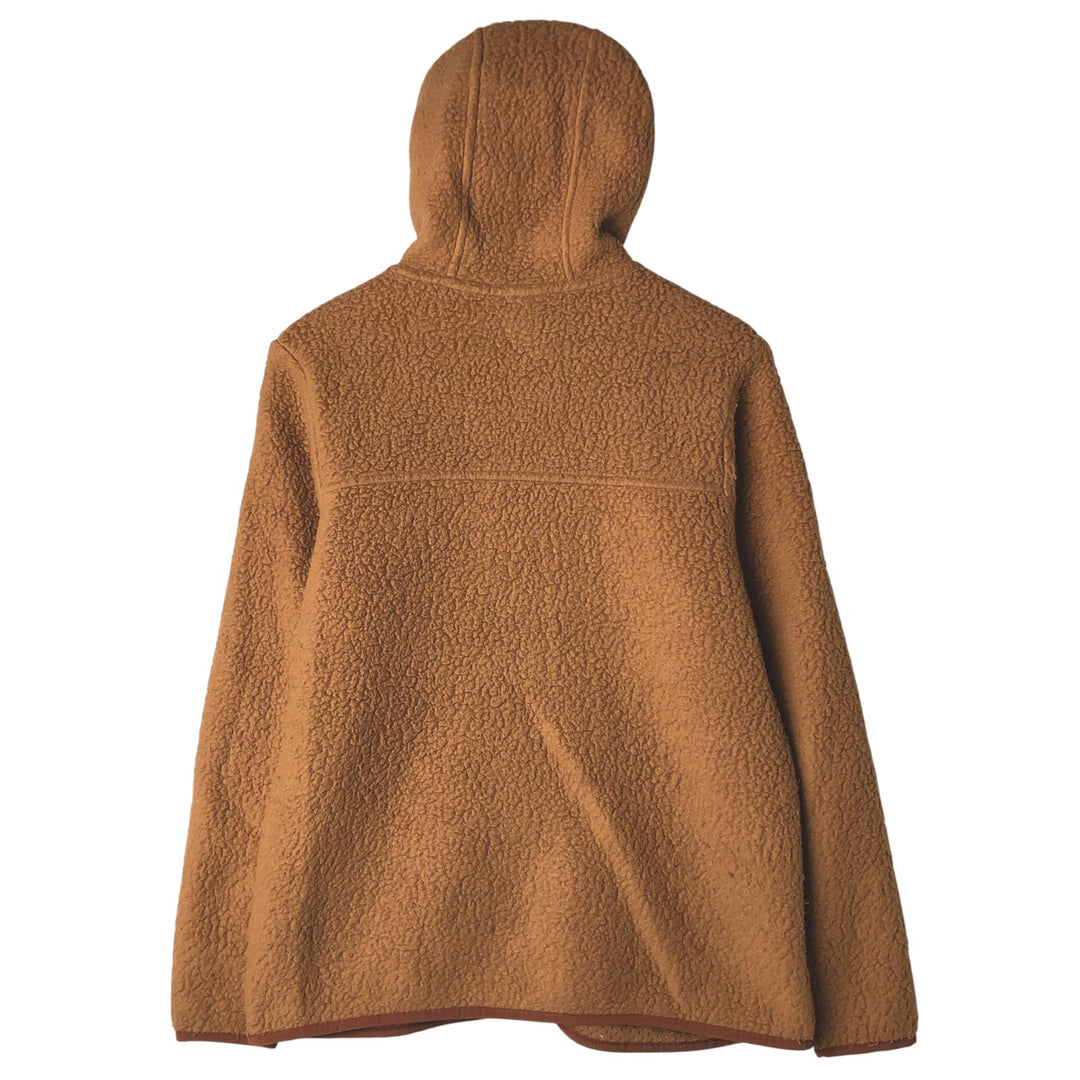 Patagonia Retro Pile Hoody 22806FA19 Fleece Full-Zip Hoodie, Women's Size Medium recycled polyester beige type brown Vintage Second Hand
