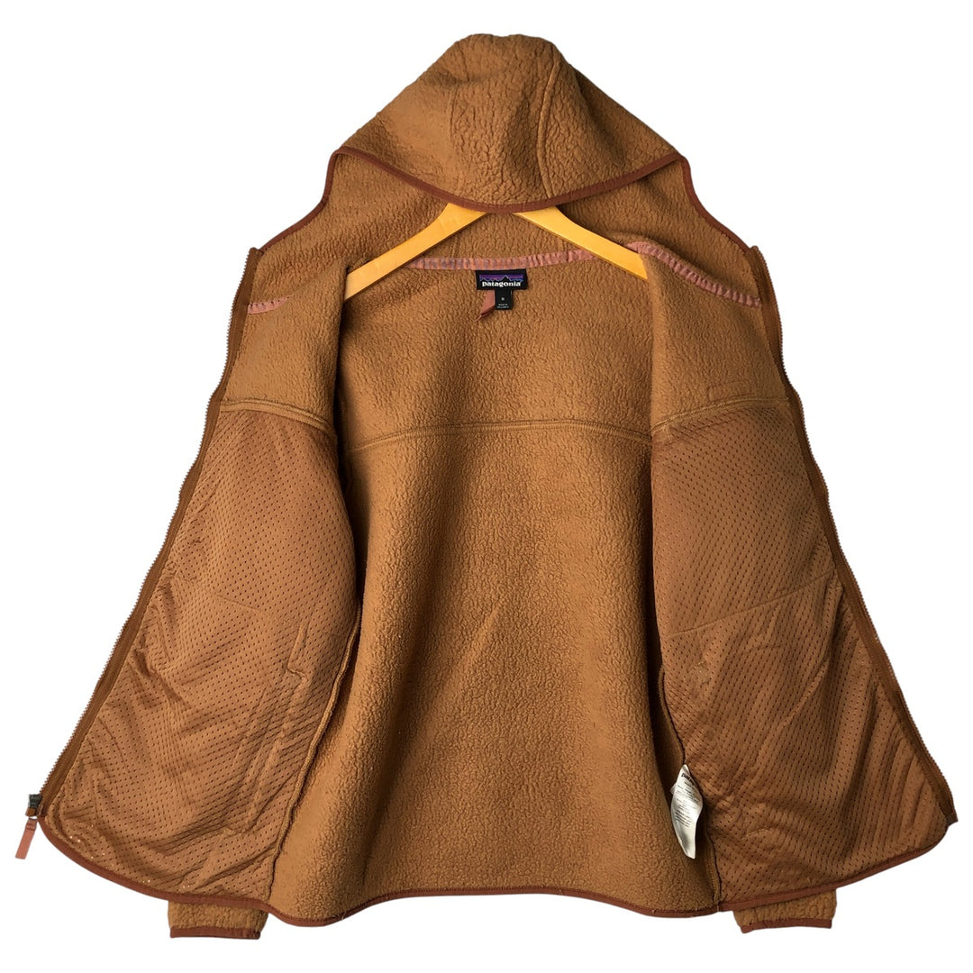 Patagonia Retro Pile Hoody 22806FA19 Fleece Full-Zip Hoodie, Women's Size Medium recycled polyester beige type brown Vintage Second Hand