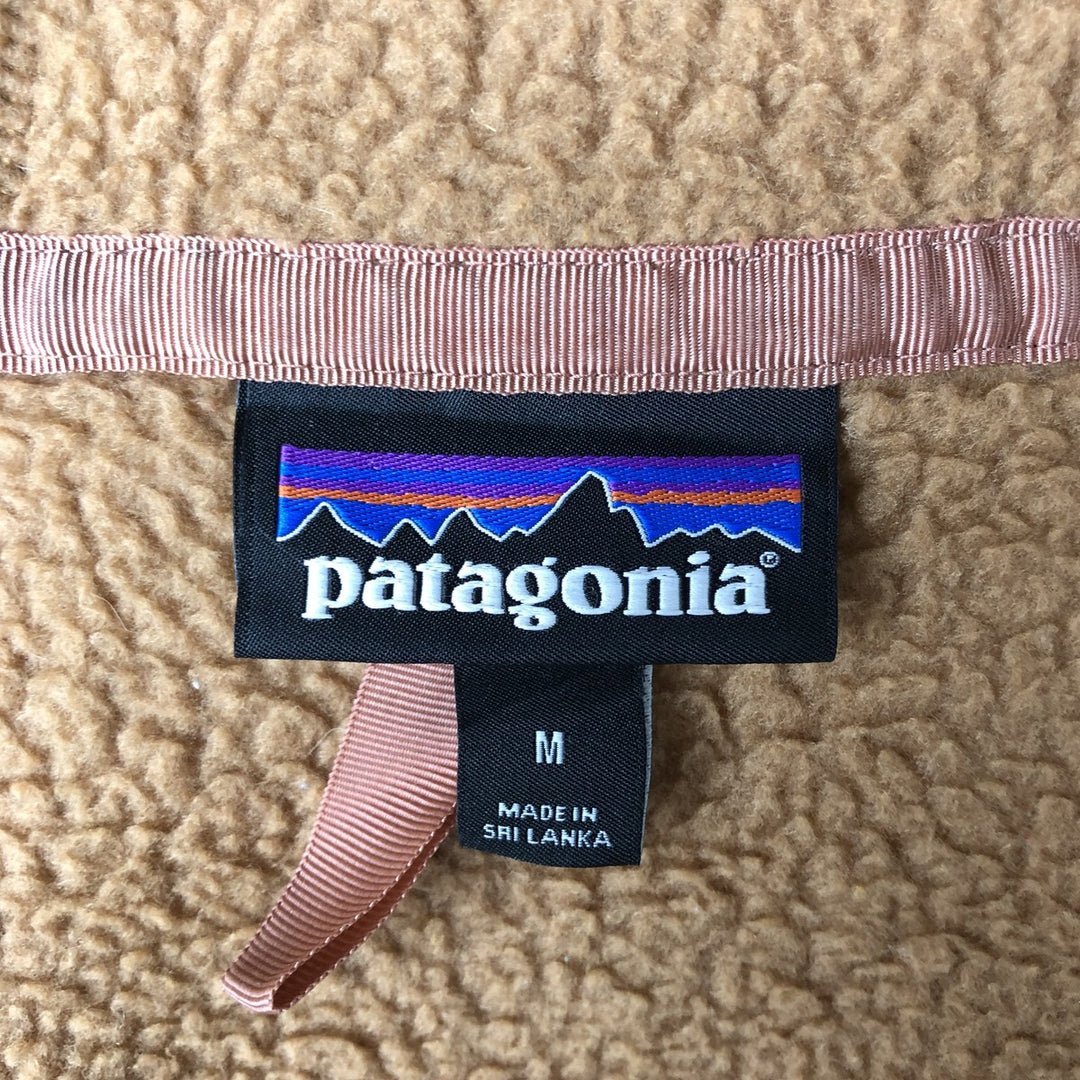 Patagonia Retro Pile Hoody 22806FA19 Fleece Full-Zip Hoodie, Women's Size Medium recycled polyester beige type brown Vintage Second Hand