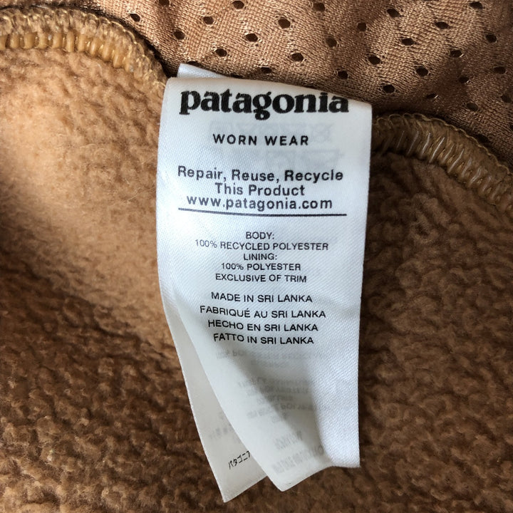 Patagonia Retro Pile Hoody 22806FA19 Fleece Full-Zip Hoodie, Women's Size Medium recycled polyester beige type brown Vintage Second Hand