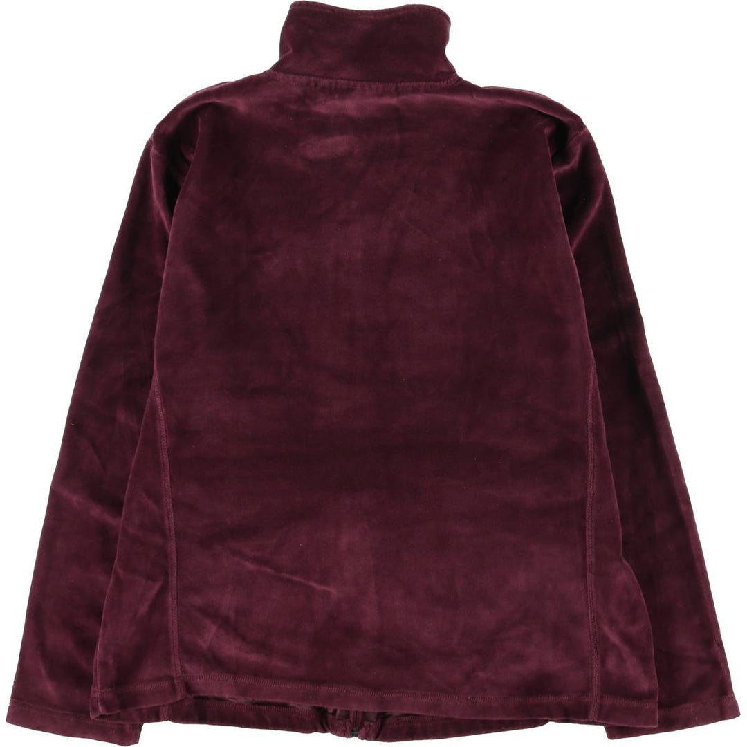 Carroll Reed Velour Jersey Track Jacket, Women's Size L cotton wine-red Vintage Second Hand