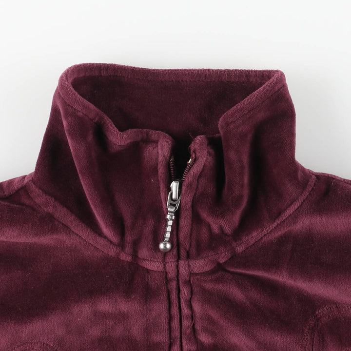 Carroll Reed Velour Jersey Track Jacket, Women's Size L cotton wine-red Vintage Second Hand