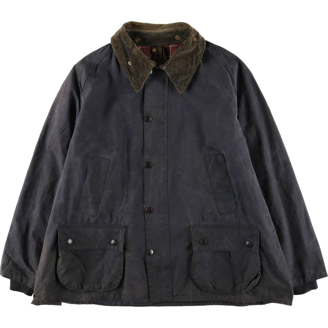 Barbour Bedale (old 3-warrant) waxed cotton oiled jacket, made in England, men's size XL, vintage. cotton navy blue type Vintage Second Hand