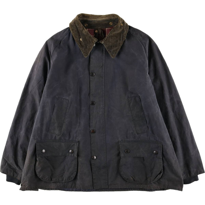 Barbour Bedale (old 3-warrant) waxed cotton oiled jacket, made in England, men's size XL, vintage. cotton navy blue type Vintage Second Hand