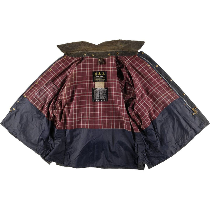 Barbour Bedale (old 3-warrant) waxed cotton oiled jacket, made in England, men's size XL, vintage. cotton navy blue type Vintage Second Hand
