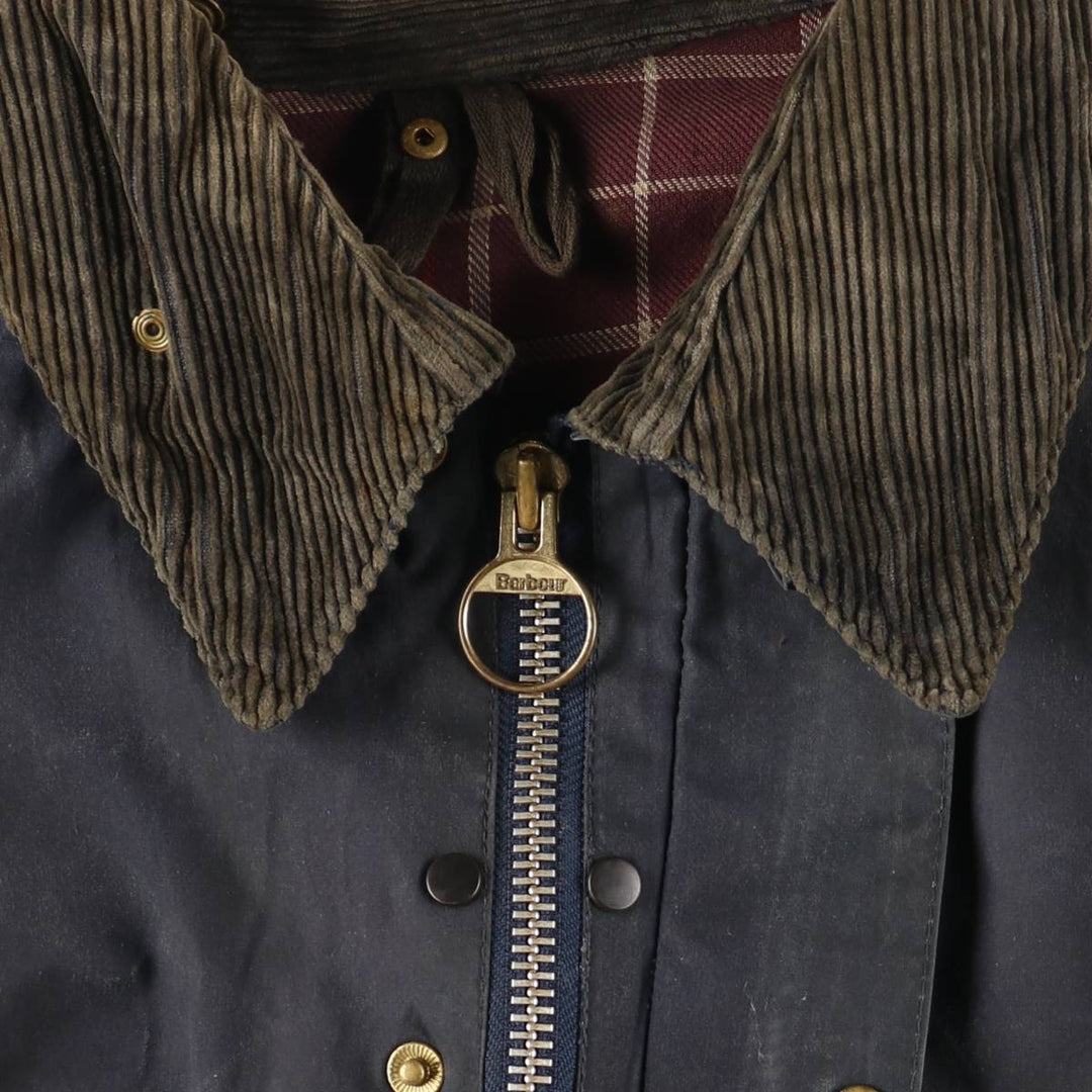 Barbour Bedale (old 3-warrant) waxed cotton oiled jacket, made in England, men's size XL, vintage. cotton navy blue type Vintage Second Hand