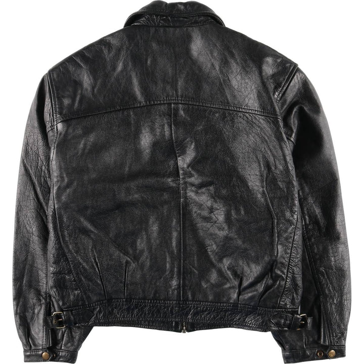Leather blouson, men's size M genuine leather black type Vintage Second Hand
