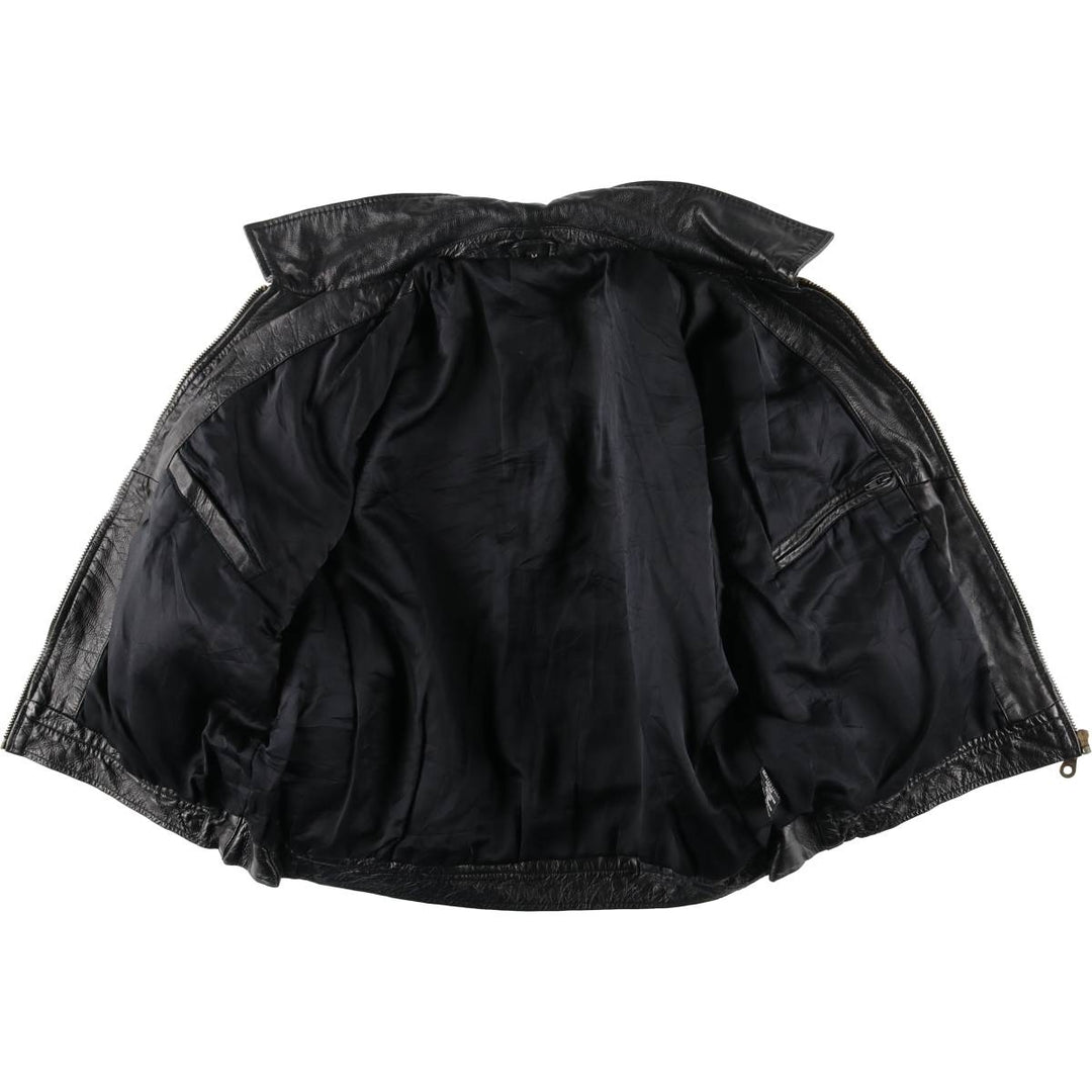 Leather blouson, men's size M genuine leather black type Vintage Second Hand