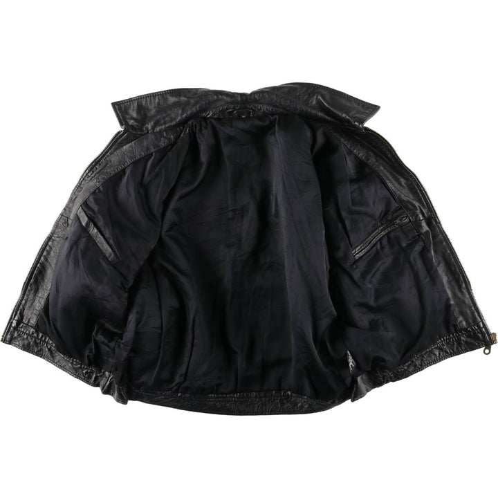 Leather blouson, men's size M genuine leather black type Vintage Second Hand