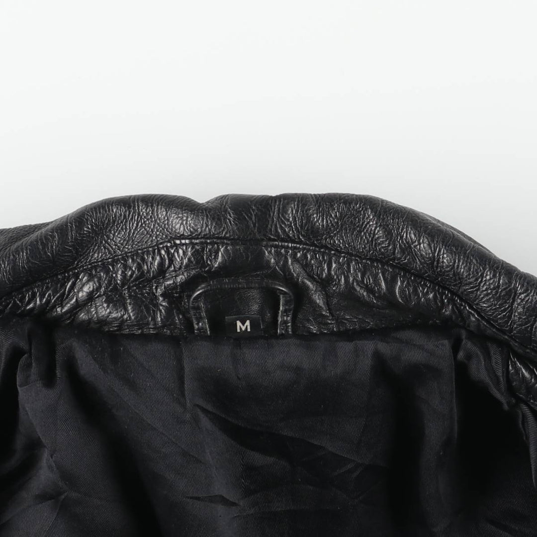 Leather blouson, men's size M genuine leather black type Vintage Second Hand