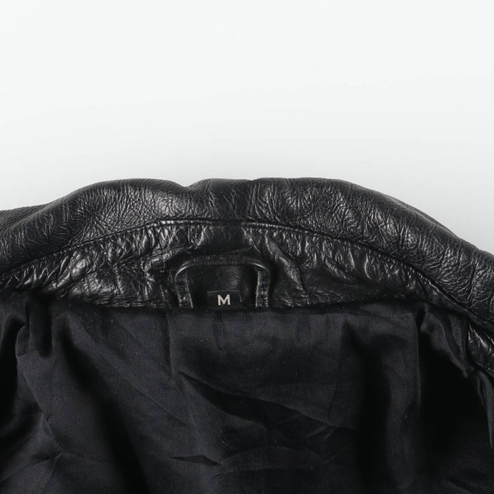 Leather blouson, men's size M genuine leather black type Vintage Second Hand