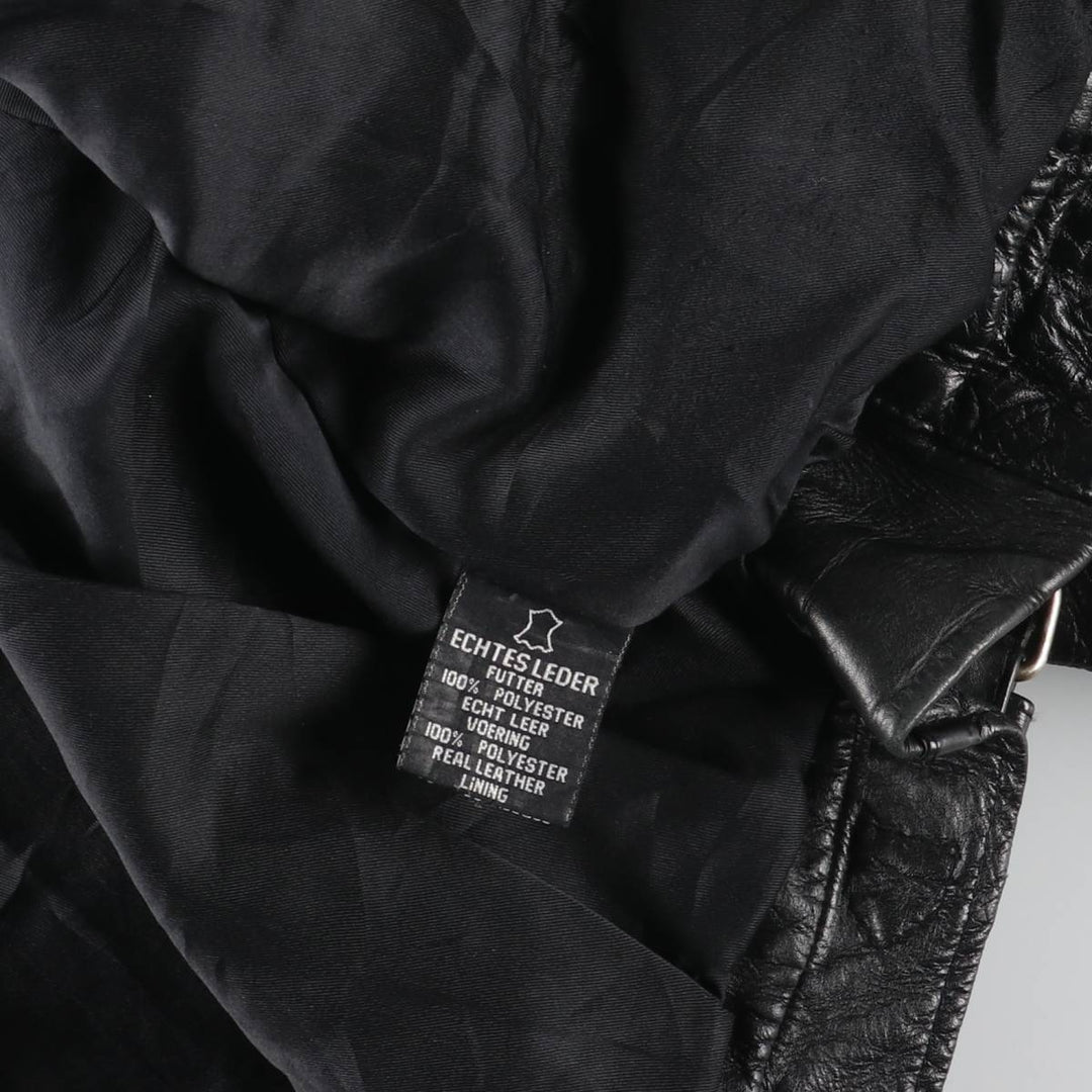 Leather blouson, men's size M genuine leather black type Vintage Second Hand