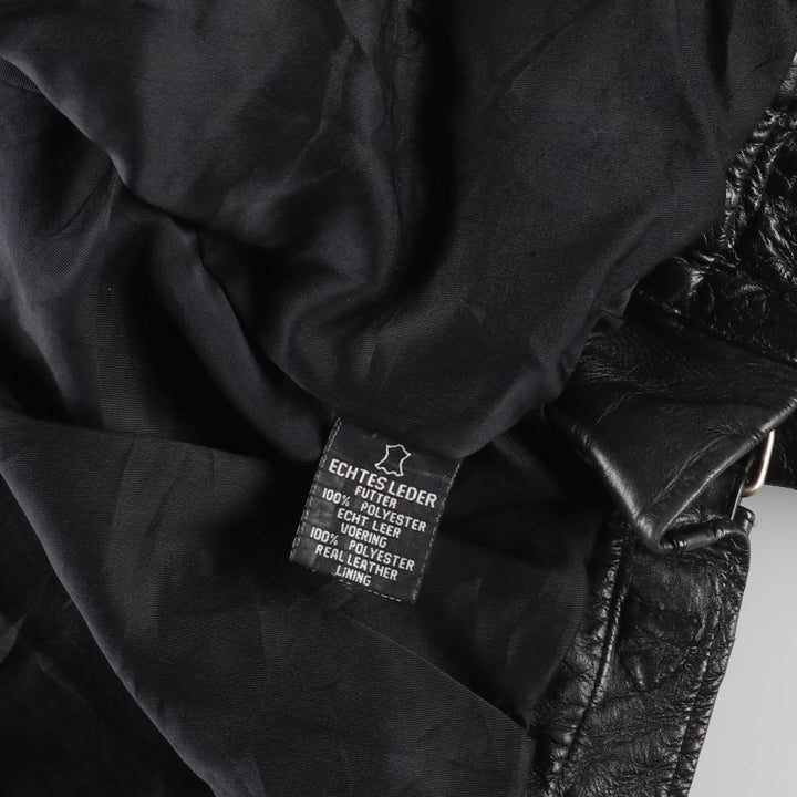Leather blouson, men's size M genuine leather black type Vintage Second Hand