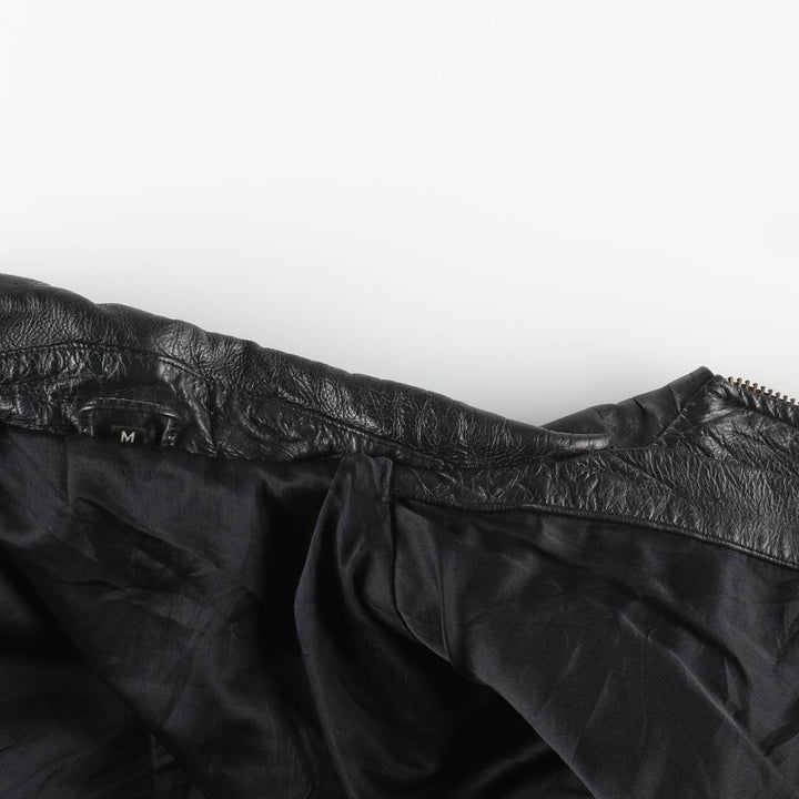 Leather blouson, men's size M genuine leather black type Vintage Second Hand