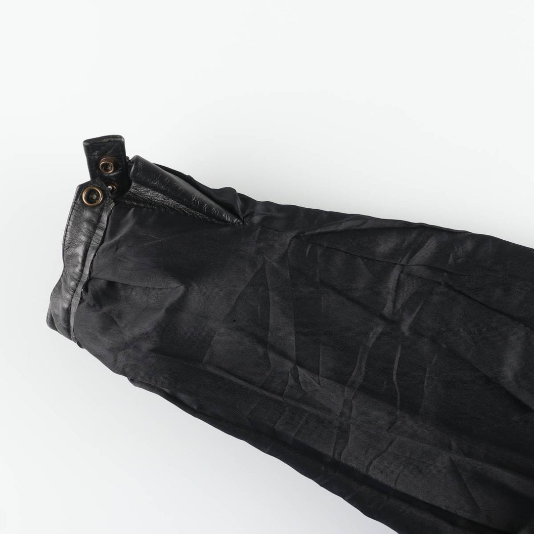 Leather blouson, men's size M genuine leather black type Vintage Second Hand