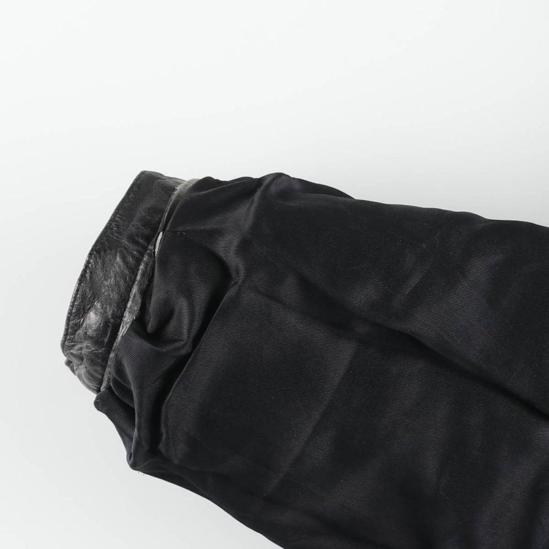 Leather blouson, men's size M genuine leather black type Vintage Second Hand