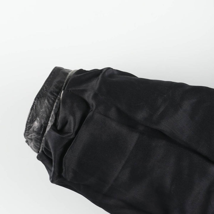 Leather blouson, men's size M genuine leather black type Vintage Second Hand