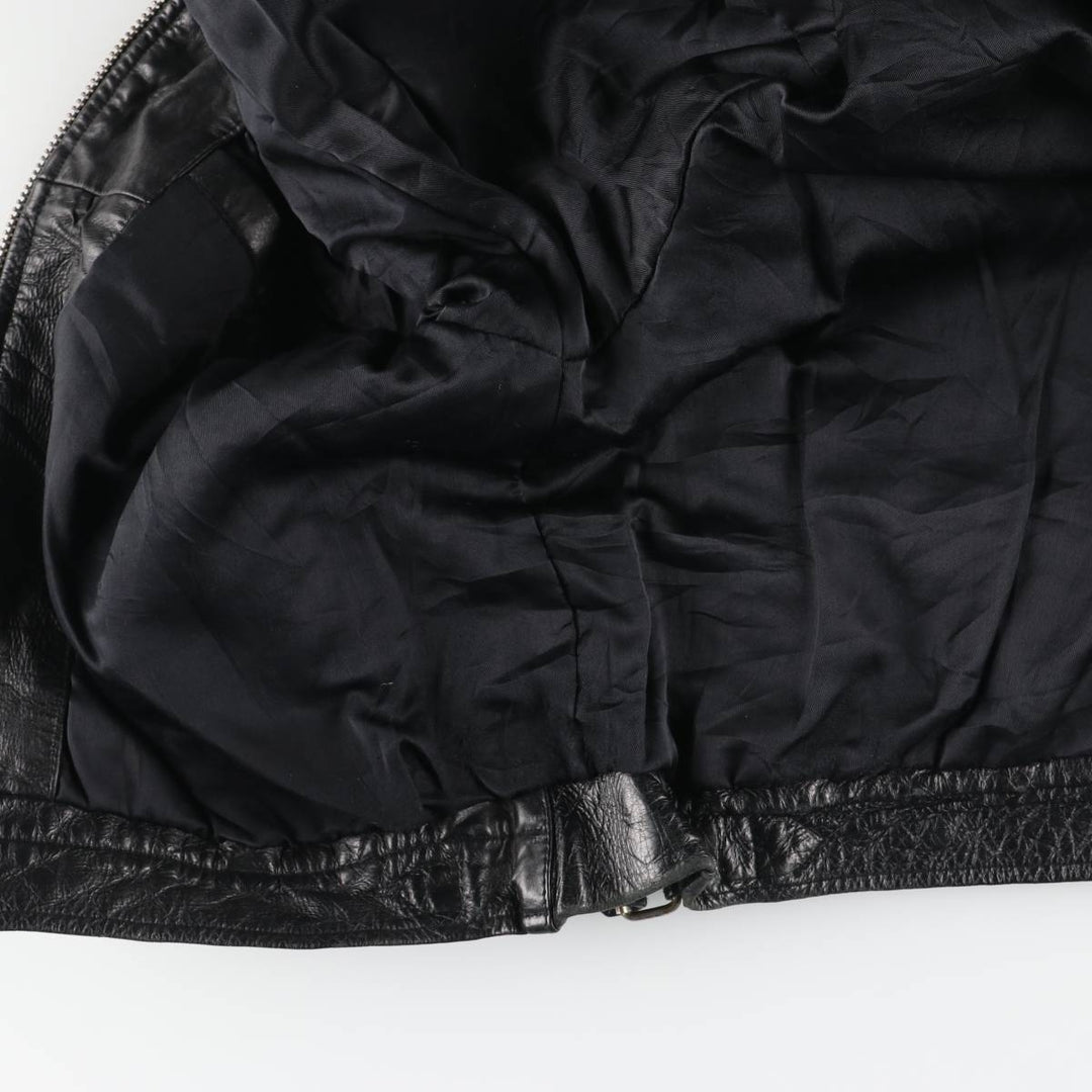 Leather blouson, men's size M genuine leather black type Vintage Second Hand