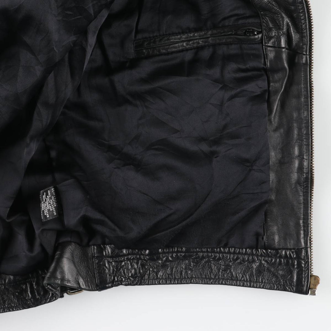 Leather blouson, men's size M genuine leather black type Vintage Second Hand