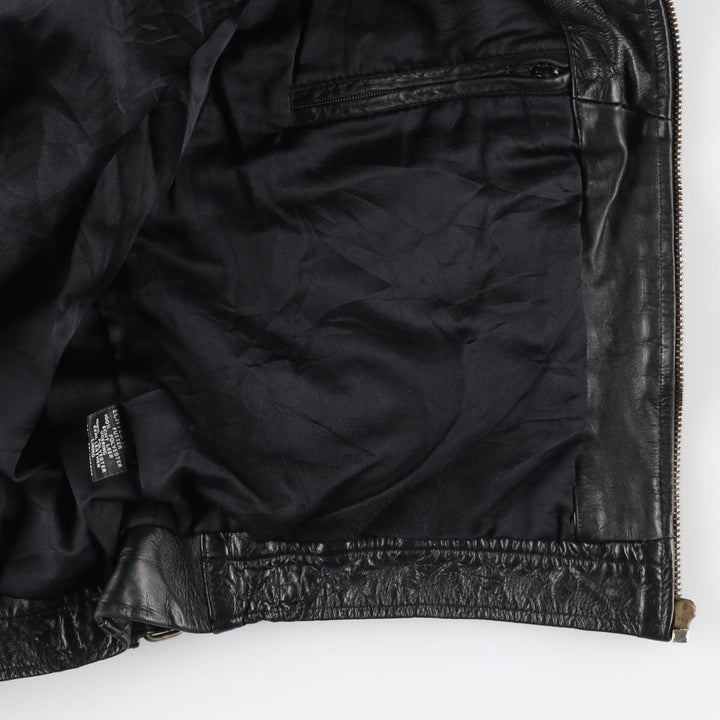 Leather blouson, men's size M genuine leather black type Vintage Second Hand