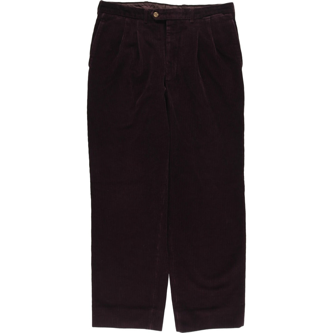 Emidio Tucci Two-pleat Corduroy Pants, Men's, Size W33 cotton brown type Vintage Second Hand